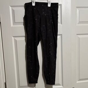 All in Motion Black Leggings with Subtle Leopard Pattern